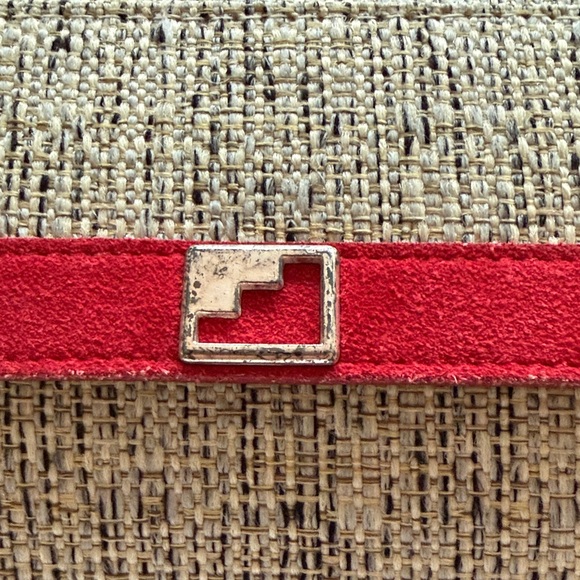 VINTAGE red suede Roper belt - Picture 5 of 12